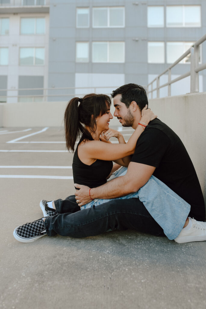 Garage Rooftop Couples Photoshoot