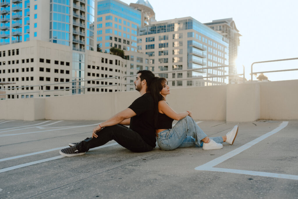 Garage Rooftop Couples Photoshoot