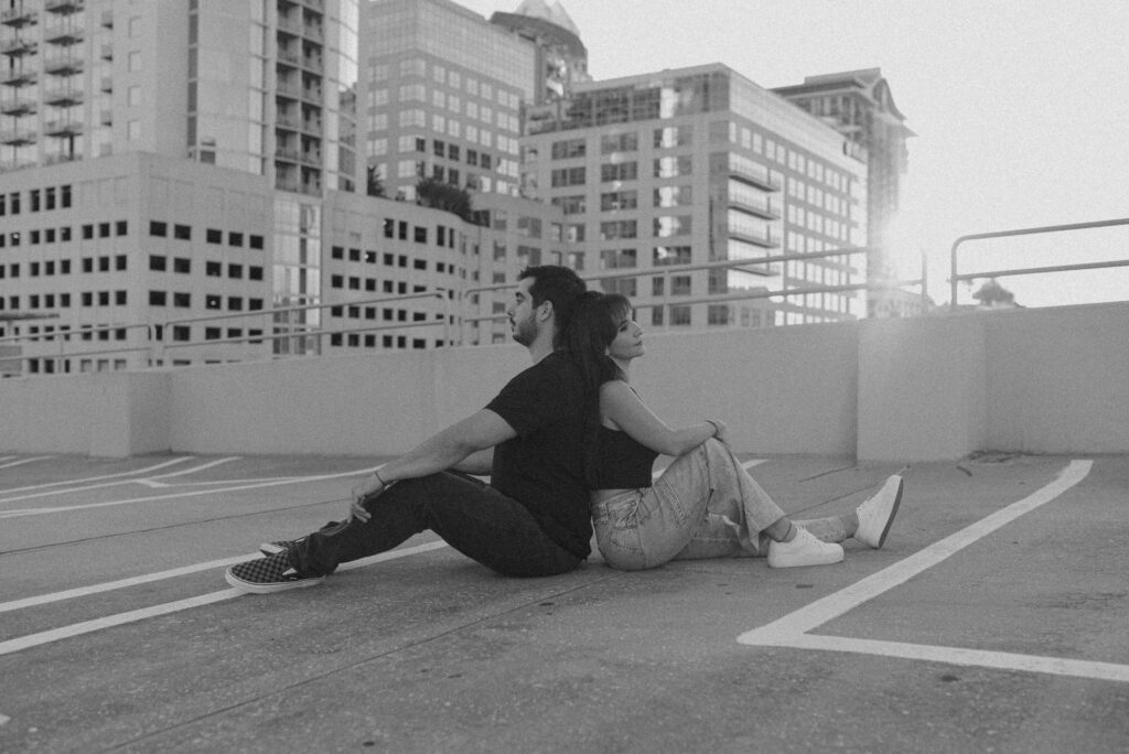 Garage Rooftop Couples Photoshoot