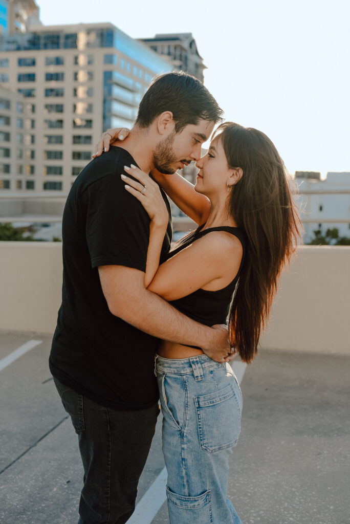 Garage Rooftop Couples Photoshoot